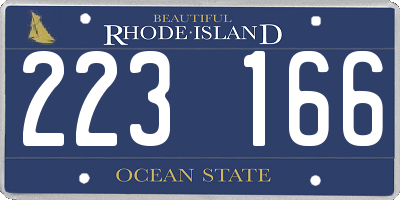 RI license plate 223166