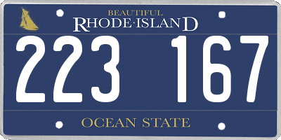 RI license plate 223167