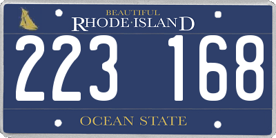 RI license plate 223168