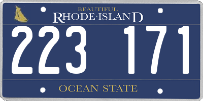 RI license plate 223171