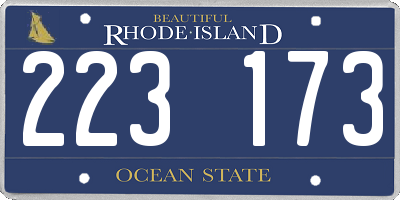 RI license plate 223173