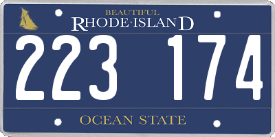 RI license plate 223174