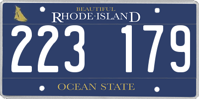 RI license plate 223179
