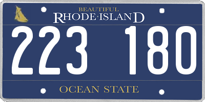 RI license plate 223180