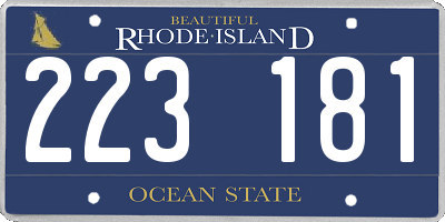 RI license plate 223181