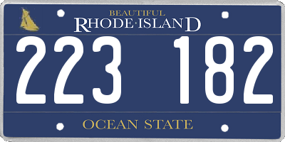 RI license plate 223182