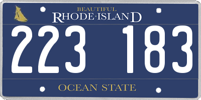 RI license plate 223183