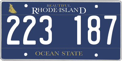 RI license plate 223187
