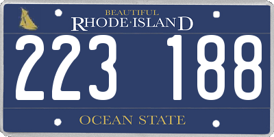 RI license plate 223188