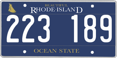 RI license plate 223189
