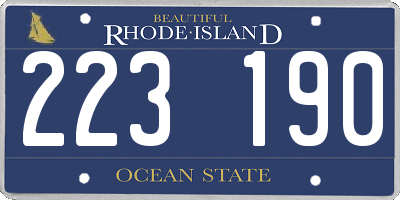 RI license plate 223190