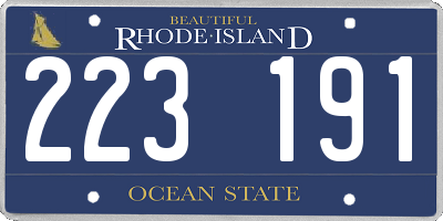 RI license plate 223191