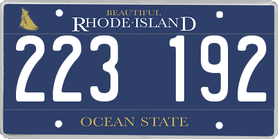 RI license plate 223192