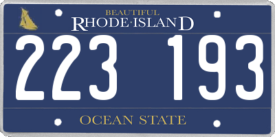 RI license plate 223193