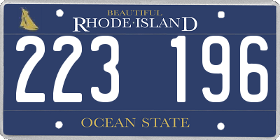 RI license plate 223196