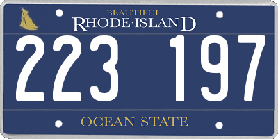 RI license plate 223197