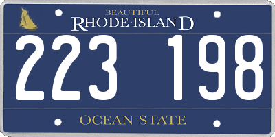 RI license plate 223198