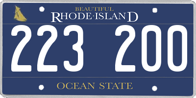 RI license plate 223200