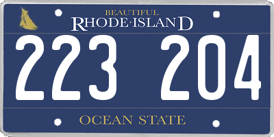 RI license plate 223204