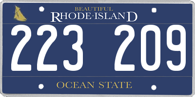 RI license plate 223209