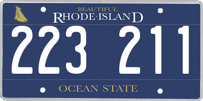 RI license plate 223211