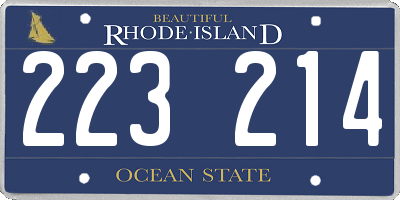 RI license plate 223214