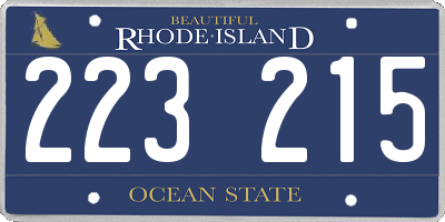 RI license plate 223215