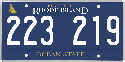 RI license plate 223219