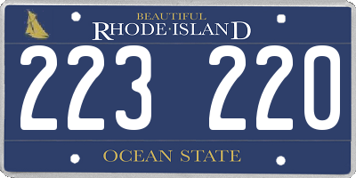 RI license plate 223220