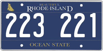 RI license plate 223221