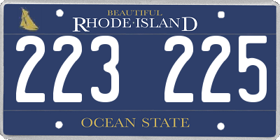 RI license plate 223225