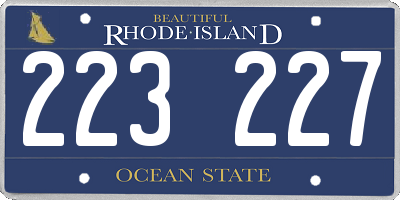 RI license plate 223227
