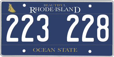 RI license plate 223228