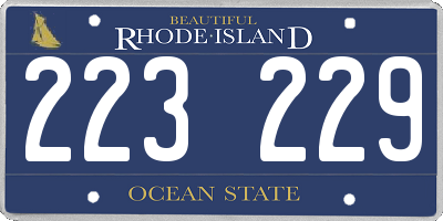 RI license plate 223229