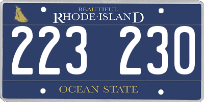 RI license plate 223230