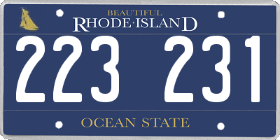 RI license plate 223231