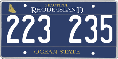 RI license plate 223235