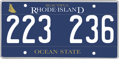 RI license plate 223236