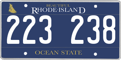RI license plate 223238