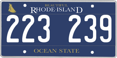 RI license plate 223239