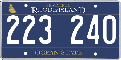RI license plate 223240