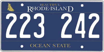 RI license plate 223242