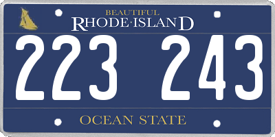 RI license plate 223243