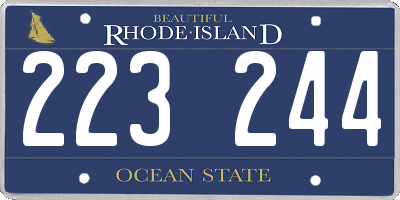 RI license plate 223244