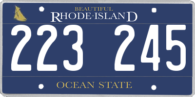 RI license plate 223245