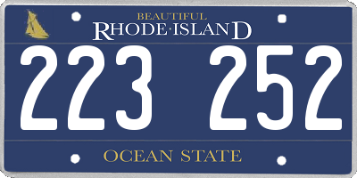 RI license plate 223252