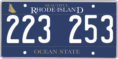 RI license plate 223253