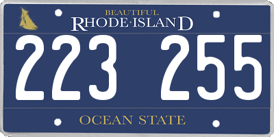 RI license plate 223255
