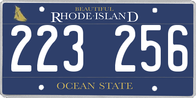 RI license plate 223256