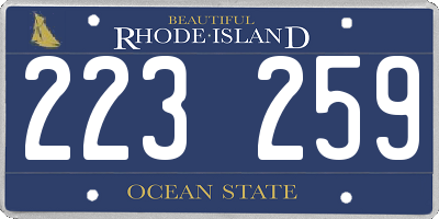RI license plate 223259